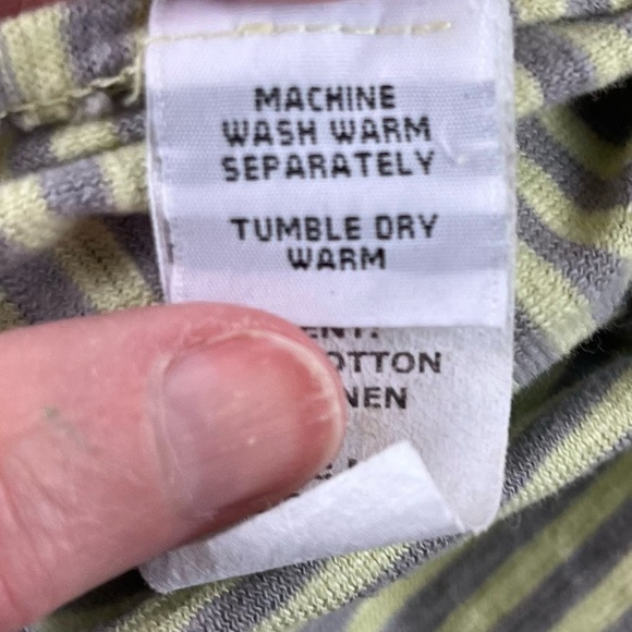 CUT LOOSE Linen Tunic Striped Top Large - Picture 6 of 14